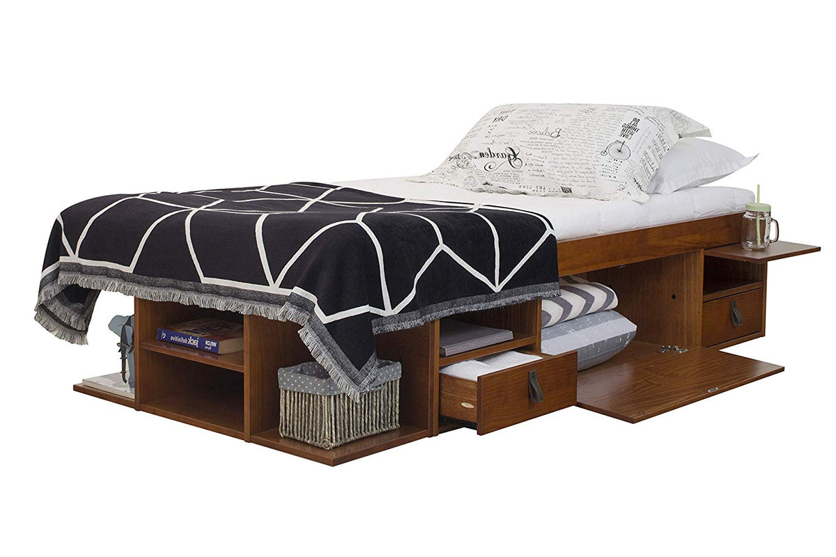 miel08ページ Memomad Bali Storage Platform Bed with Drawers (Twin Size