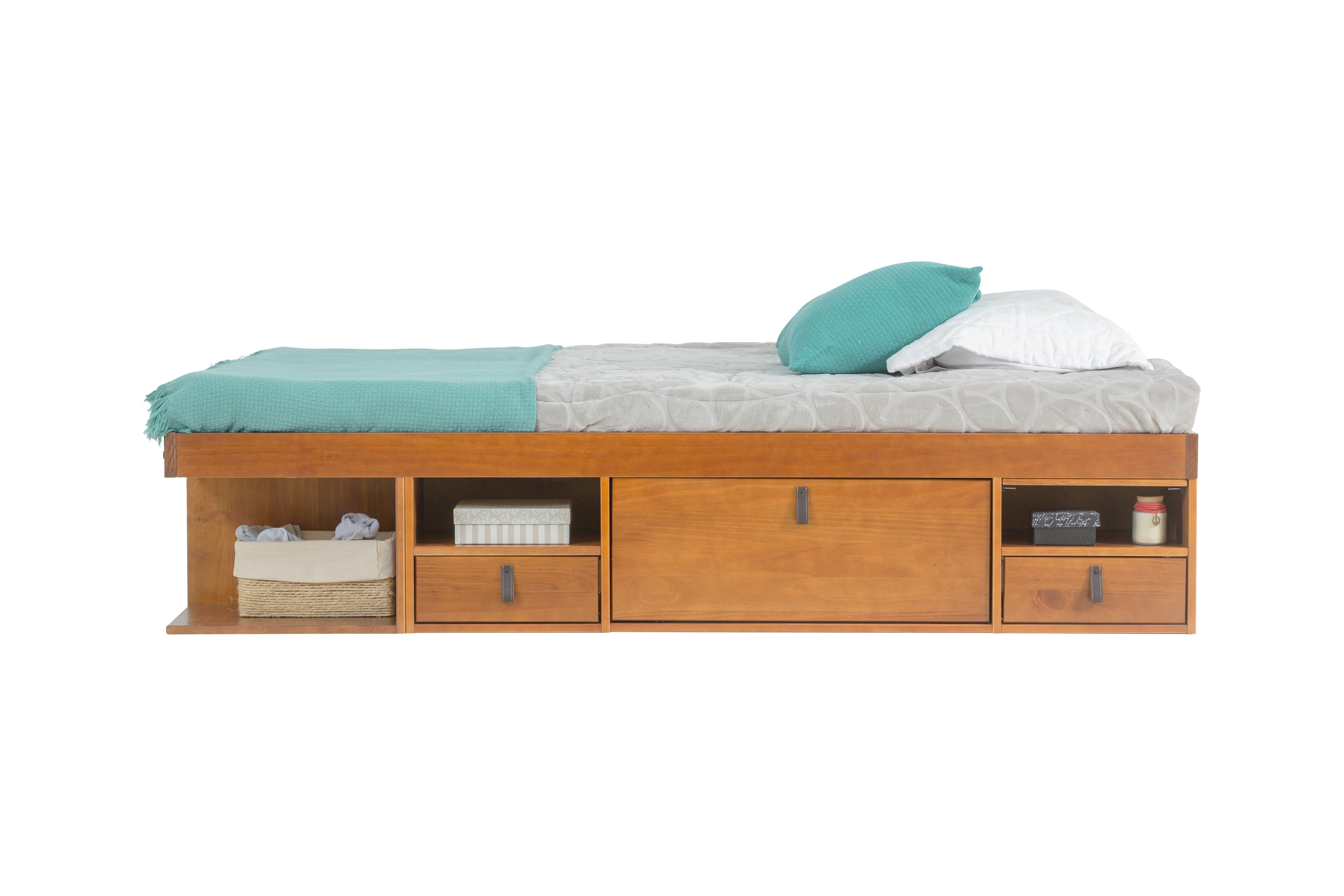 Memomad Bali Storage Platform Bed (King Size, Oak) - memomad.store