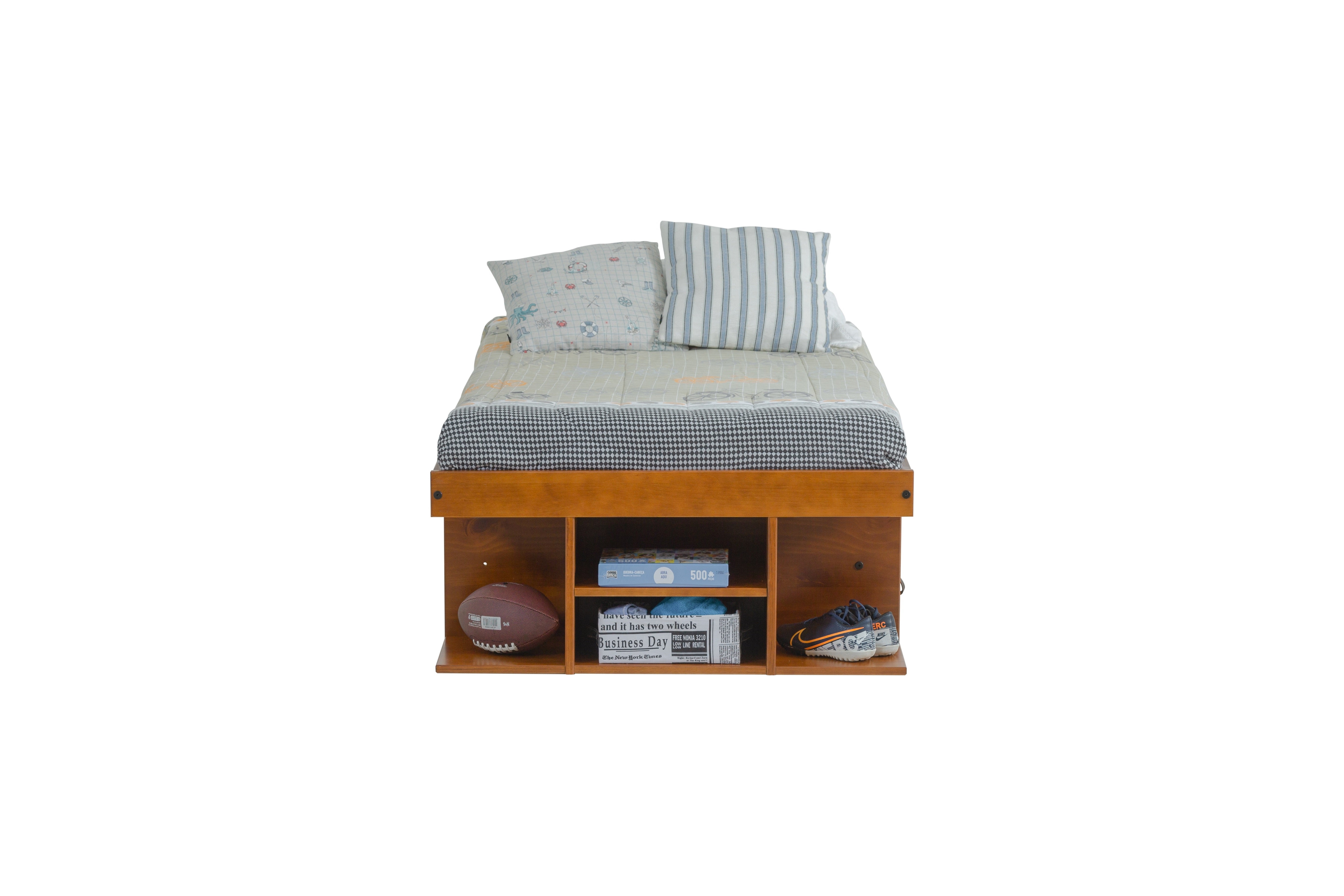 Memomad Bali Storage Platform Bed (Twin Size, Oak) - memomad.store