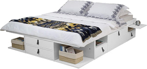 Memomad Bali Storage Platform Bed (Full Size, Off White) - memomad.store