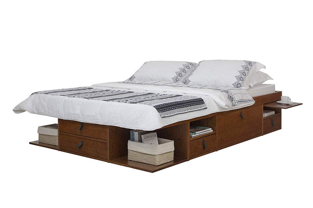 Memomad Bali Storage Platform Bed (Queen Size, Caramel) - memomad.store